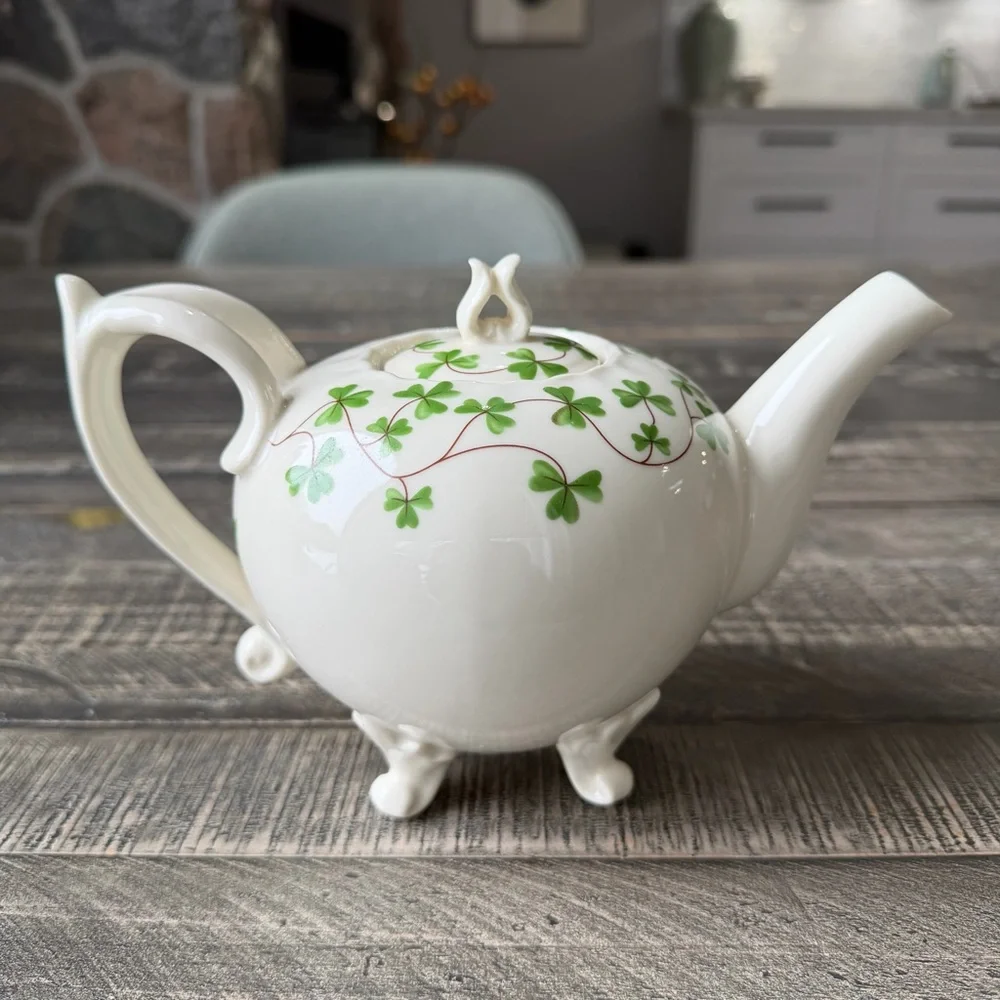 ☘️ Shannon Godinger Irish Shamrock Clover Footed Tea Pot☘️ - Picture 6 of 7